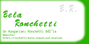 bela ronchetti business card